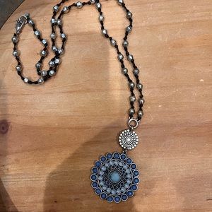 Lucky Brand silver toned reversible necklace with pendant